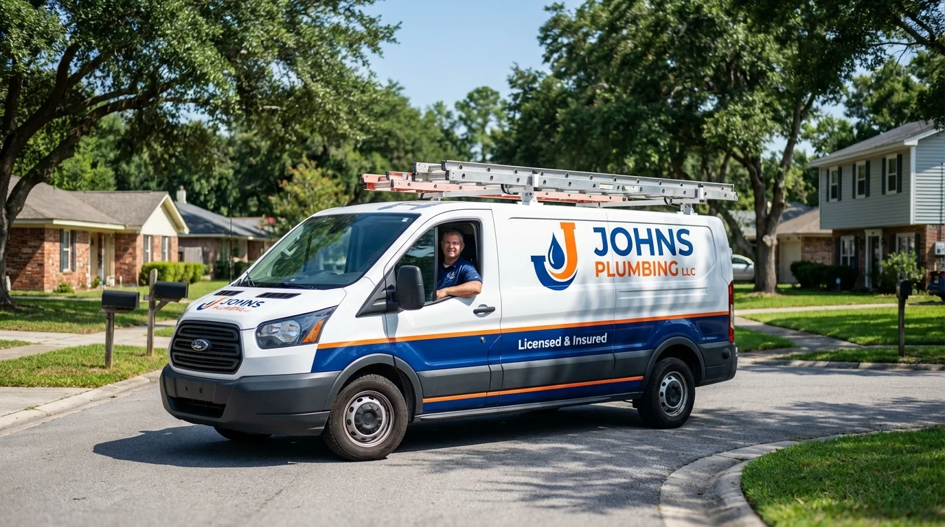 Johns Plumbing LLC service van in Big Stone Gap, VA